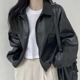 Vintage Big Pocket Oversized Zip Up Jacket-Outfit