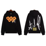 Printed Flower Wood Cotton Loose Sweater Y2K Hip Hop Street Pullover For Leisure-Outfit