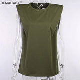 Shoulder Pad Casual Women T Shirts Solid Round Neck Summer Tops Loose Cotton Tee Shirts Soft Office Ladies T