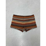 Fongt Cloth Forget The Holiday Style Retro Bead Design Hanging Neck Vest Striped Shorts Hot Beach Blouse