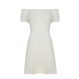 Fongt Cloth Forget Niche Design Sense Shoulder Perspective Lace Dress Tice Dress A Word Version Low-Rise Thin Short Dress