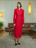 Fashion Commuting Style Solid Color Blond Suit 2025 New Temperament To Show Thin And Long Wind Coat