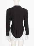 Fashion Jumpsuit Woman 2025 New Sexy V-Neck Lace Splicing High-Sensing Joint