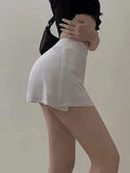 Lined Split Tennis Mini Skirt-Outfit