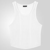 Fongt Men's New Summer Sleeveless Knit Dresses Men's Sleeveless Knitted