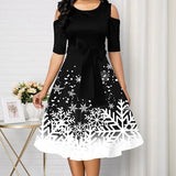 Print Holiday Casual Party Ladies Mini