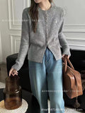 Neck Short Sweater Women 2024 Fall New Design Sense Minority Soft Waxy Lazy Sweater Sweater Girl-Outfit