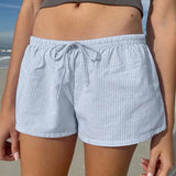 Comfort Daily Style Striped Loose Shorts Ins Trend Basic Simple Wear Casual Pants-Outfit