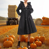 Fongt Female Senior Sense Long Summer 2024 New Casual Rope V Collar Women's Small Long Coat-Outfit