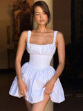 New Women's Sexy Sling Dress Skirt Short Dress Temperament Thin Folds Poneng Skirt Dress Dress Dress Dress