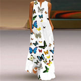Summer Women's Fashion Sexy Digital Printed V-neck Sleeveless Pocket