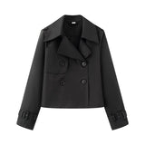 Fongt Women's 2025 New Double-Dbutled Short Wind Coat