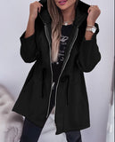 Fongt Fashion Casual Autumn And Winter Hooded Zipper Jacket Women's Clothing