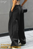 Pants Y2K Clothes Loose Drawstring Low Waist Joggers Trousers Women Casual Outfits Streetwear Baggy Wide Leg