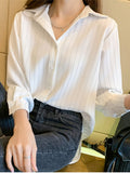 Woman Blouses 2023 Elegant and Youth Woman Blouses White Shirt Female Clothing Striped Women Tops Luxury Women's