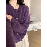 Fongt Knitted Cardigan Woman 2024 New Year Loose Sweater Short Coat Outside The