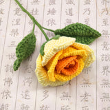 Fongt Doll Line Wine Cup Rose Wool Knitting Rose Bouquet Hand-Woven Eternal Flower Wool Flower Simulation-Outfit