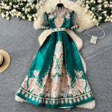 Fongt Retro Style Printed Dress Women's Summer Strap High Sense Design Light Luxury Temperament Chic Dress