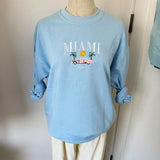 Blue Miami Florida Automobile Embroidered Sweatshirt-Outfit