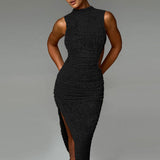 Fongt Summer 2024 New Fashion Vest Muscle Open-Back Tight Dress Women's