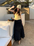 Fongt Xixi 2025 Summer New Temperament Thin Lace High Waist Skirt French Large Swing Cake Skirt 85171