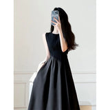 Commute Hepburn Wind White Temperament Vest Dress Waist Cold Wind Dress Show Thin Sling Dress Woman-Outfit