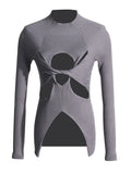Fongt Style Knitted Women 2025 Spring New Half-High Collar Slimming Thin Knot Hollow High-End Feel