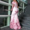 Fongt Summer INS Net Red Women's Clothing Printing 3D Digital Printing Weaving Spliced Fishtail Long And Long Swing