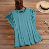 ZANZEA Women Spring Lace Patchwork Blouse Long Sleeve O-Neck Oversized Chemise Female Fashion Casual Clubing Holiday Tunic