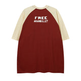 Vintage Print Raglan Short Sleeve Tee-Outfit