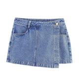 Fongt For Women's Clothing INS Burst Short-Edover Collar Denim Shirt + Skirts