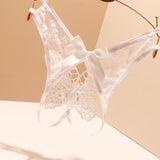 Fongt Sexy Lace Transparent Bow Open Free Off Hot Water-Soluble Flowers 2025 New Summer Trousers