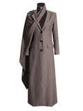 Fongt 2024 New Street Hipster Scarf Shawl Design Sense Long Slim Long Suit Jacket Female-Outfit