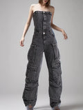 Fongt Spice Girls Fall 2024 New With Multi-Pocket Holes And Skinny Overalls Jumpsuits-Outfit