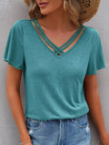 Plus Size 4XL 5XL Casual Short Sleeve Shirts for Women V-neck Slim Fit Solid Cotton Shirts Female Casual Tops Summer