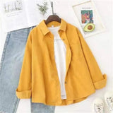 Fongt Smog Haze Blue Salt Outside Wearing Wicked Shirt Women's Spring And Autumn Design Hongfeng Lady Solid Color Shirt