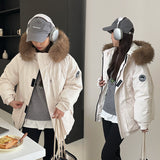 Cotton-Padded Jacket Female Winter New 2024 Small Couples Overalls Down Cotton Suit Big Wool Collar Pie To Overcome The Thick Coat-Outfit