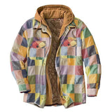 Fongt Plaid Cotton Coat Large Size Hooded Shirt Jacket
