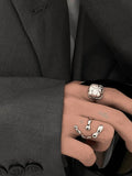 Irregular Geometric Cuff Ring-Outfit