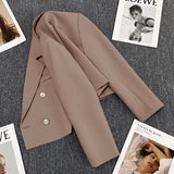 Fongt Jade Green Suit Jacket Female Autumn 2024 New Small Person Temperament Casual Versatile Small Suit Woman-Outfit
