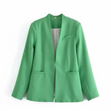 New Multi-Color Solid-Color Slimming Simple Leisure Suit Jacket 2274773-Outfit