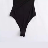 New Tight Shoulder Solid Color Jumpsuit 5644325-Outfit