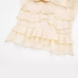 Spring Flowers And Laminated Decorations Slim Sling Blouse 7521029-Outfit