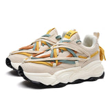 Couples Sneakers Women Men Thick Sole Running Shoes Unisex Leather Sport Shoes Comfortable Waterproof Walking