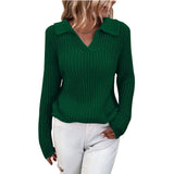 Fongt 2025 New Sweater Collar Collar Knitted Sweater Female