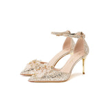 Fongt Women 2025 Summer New Beautiful Word With Skirt Wedding Shoes Tips Fine And Shallow Sandals