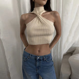 Fongt Spring And Summer Explosion Women's Breast Cross-Shoulder Hair Weaving Net Color Vest