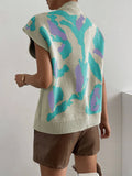Fongt Collared Threaded Silk Sweater Temperament Fashion Knitted Vest