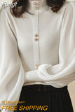 Autumn Elegant Chiffon Patchwork Turtleneck Sweater Women 2023 Winter New Korean Knitted Tops Long Sleeve Pullovers