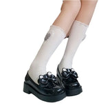 Fongt Temperament With Skirt Versatile Bow Knot Single Shoes Female 2024 Net Red New Korean Elegant Fairy Wind Mary Jane